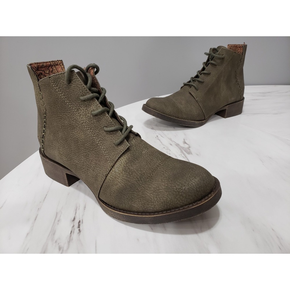 NEW NO BOX SIZE 7 Blowfish Malibu Kinder Ankle Womens Olive Green Lace Up Boots